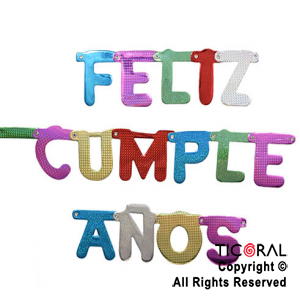 GUIRNALDA LETRA FELIZ CUMPLEAOS HOLOGRAFICA x 1